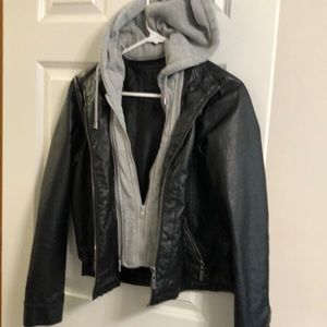 J2 faux leather two way jacket